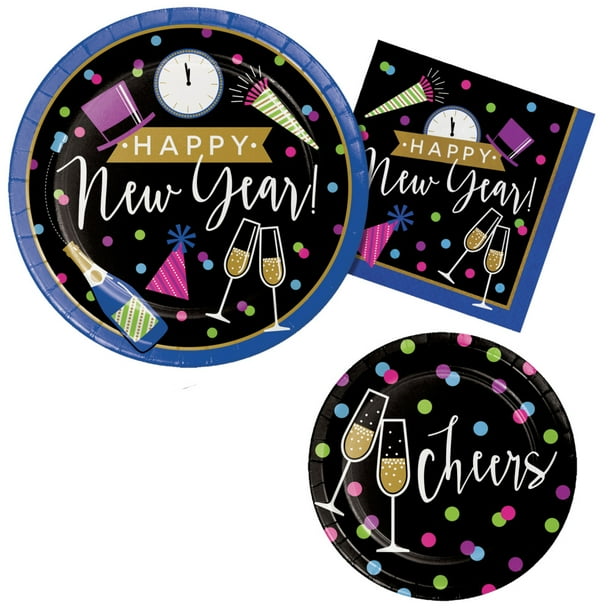 New Years Eve Paper Plates 8 ct 8 3/4" Plates MIDNIGHT CELEBRATION New Years Eve Paper Plates 8 ct 8 3/4" Plates MIDNIGHT CELEBRATION